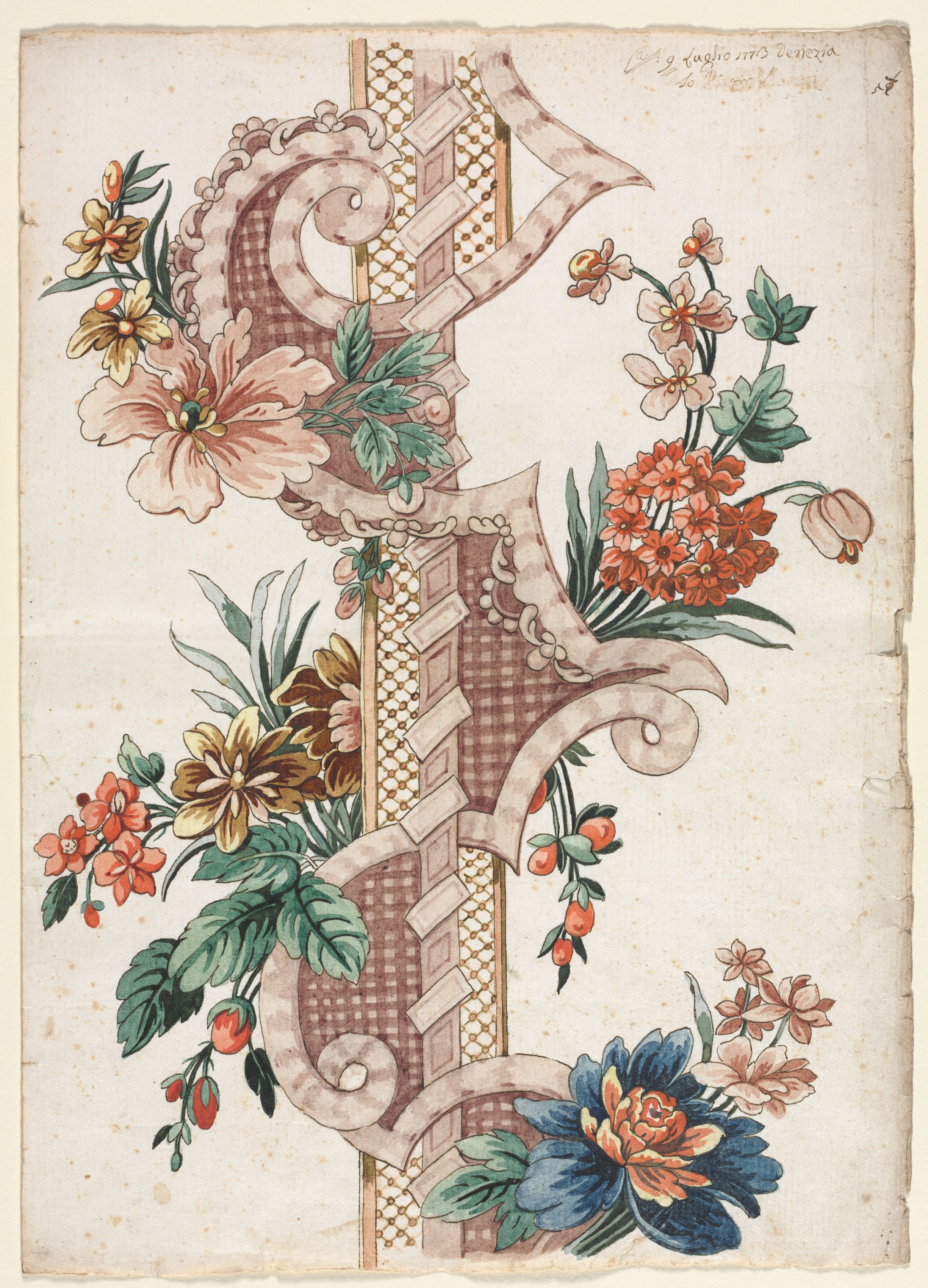 Vertical Decorative Floral Band